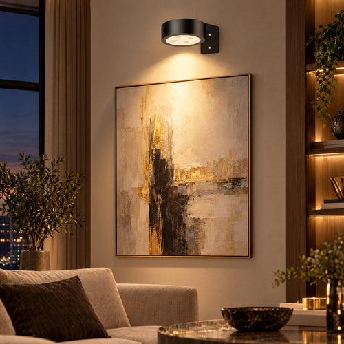 The Gallery battery spotlight lighting a large painting