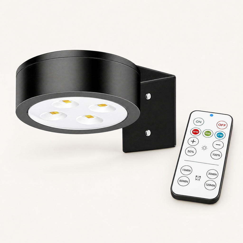The Gallery picture spotlight on its bracket with remote control