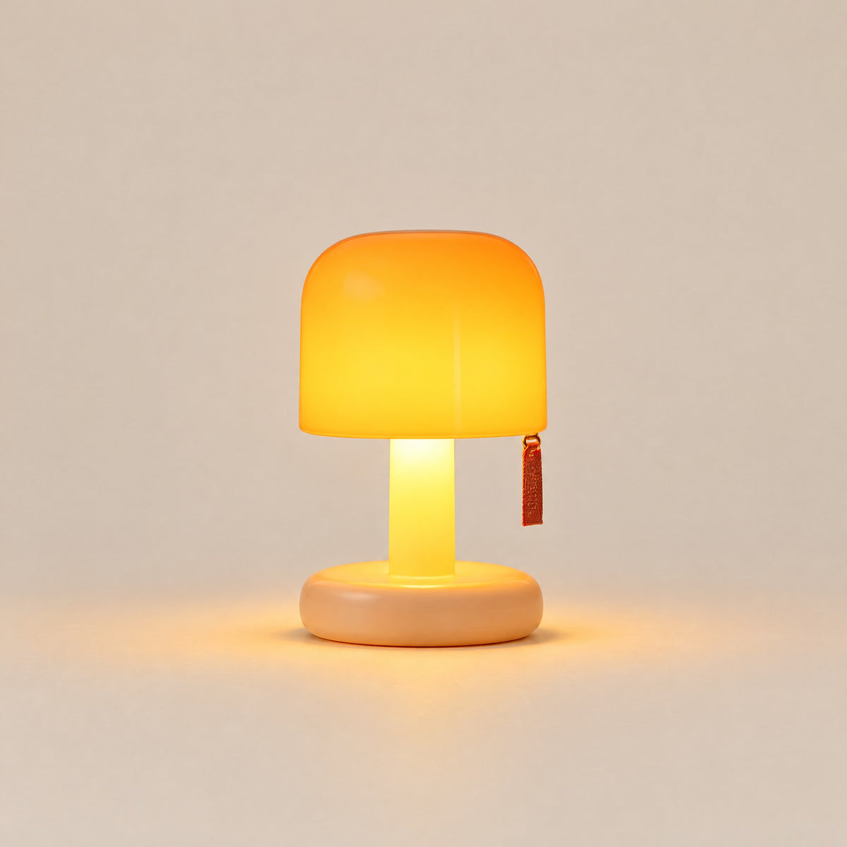 The Toadstool rechargeable mushroom lamp with sunset glow
