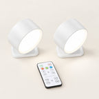 Two white Twin Sconce wall lights with remote control